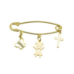 Παραμάνα Επίχρυση Παιδική 925 Ασήμι Πεταλούδα Σταυρουδάκι Κοριτσάκι