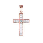 Ροζ Χρυσός Σταυρός 14Κ Ζιργκόν