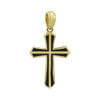 Σταυρός από Χρυσό 14Κ Μαύρο Σμάλτο Διπλής Όψης Ανδρικός Γυναικείος