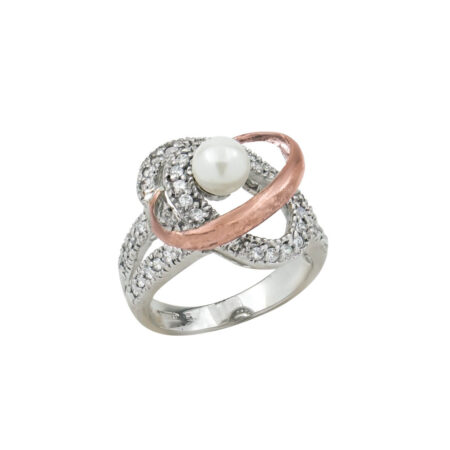 Ασημένιο Δαχτυλίδι Με Μαργαριτάρι Ζιργκόν 925