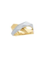 Δίχρωμο Χρυσό Δαχτυλίδι Χιαστί 14Κ Κίτρινο Λευκό Χρυσό