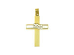 Γυναικείος Χρυσός Σταυρός 14Κ Δίχρωμος Κίτρινο Χρυσό Λευκόχρυσο Γάμος Αρραβώνας Βάπτιση