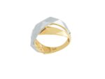 Μοντέρνο Δίχρωμο Χρυσό Δαχτυλίδι Χιαστί 14Κ Κίτρινο Λευκό Χρυσό