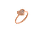 Ροζ Χρυσό Δαχτυλίδι Καρδιά 14 Καρατίων Πέτρες Ζιργκόν