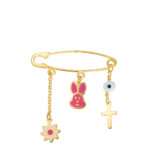 Χρυσή Παραμάνα Για Βάπτιση Κοριτσιού Ματάκι 9Κ