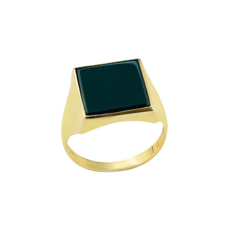 Ανδρικό Δαχτυλίδι Χρυσό Μαύρο Όνυχα Κ14