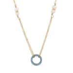 Χρυσό Μενταγιόν Κύκλος 14Κ Με Μαργαριτάρια Και Ζιργκόν