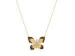 Γυναικείο Χρυσό Κολιέ Πεταλούδα Με Ζιργκόν Λευκές Πέτρες 14Κ