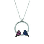 Μενταγιόν Με Πουλάκια Και Κύκλο Από Ασήμι 925