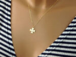 Μοντέρνο Χρυσό Σταυρουδάκι Λευκό Σμάλτο Αλυσίδα 9Κ Γυναικείο Κόσμημα Δώρο