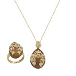 Σετ Κοσμημάτων Σε Χρυσό 14Κ Με Κολιέ Και Δαχτυλίδι