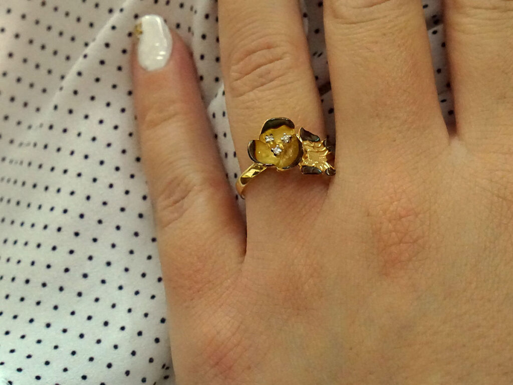 Χρυσό Δαχτυλίδι Χειροποίητο Μαύρο Πλατίνωμα Ζιργκόν Πέτρες Κ14 Γυναικείο Κόσμημα Δώρο