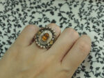 Δαχτυλίδι Χειροποίητο Ασήμι 950 Χρυσό 18Κ Πολύτιμες Πέτρες Γυναικείο Κόσμημα Δώρο Μοντέρνο