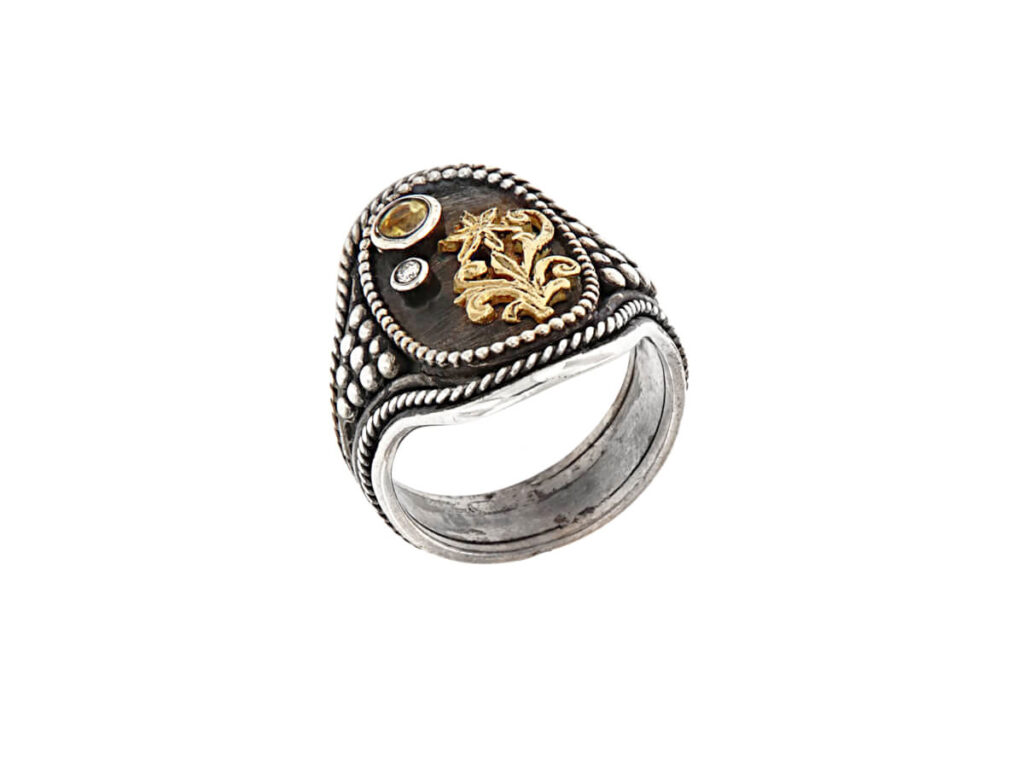 Δαχτυλίδι Χειροποίητο Χρυσό 18Κ Ασήμι 950 Διαμάντι