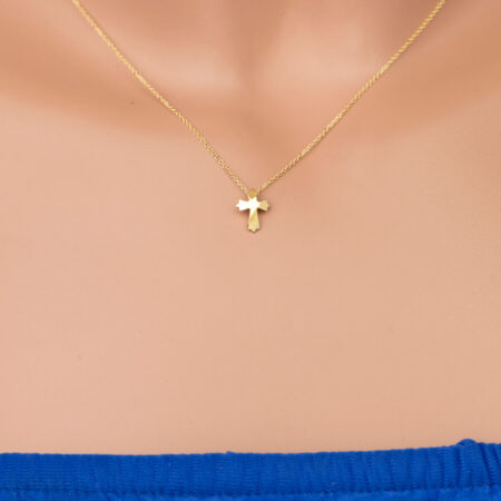 Γυναικείο Χρυσό Σταυρουδάκι 14 Καρατίων Αλυσίδα 40cm