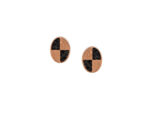 Καρφωτά Σκουλαρίκια Με Μαύρες Πέτρες Ροζ Χρυσό 14Κ