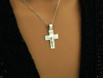 Λευκόχρυσος Σταυρός Με Τον Εσταυρωμένο 14 Καρατίων Γυναικείος Ανδρικός Αγόρι Κορίτσι
