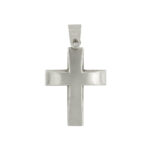 Λευκόχρυσος Βαπτιστικός Σταυρός Σε Κλασική Γραμμή 14Κ