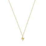 Χρυσό Μενταγιόν 14Κ Με Αλυσίδα Και Αστραπή