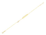 Γυναικείο Βραχιόλι Χρυσό Με Μαργαριτάρι Κορώνες Κ14