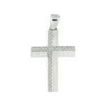 Σταυρός Βάπτισης Κοριτσιού Σε Λευκόχρυσο 14Κ Με Ζιργκόν