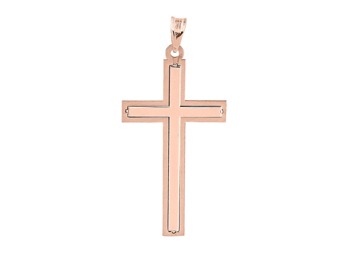 Βαπτιστικός Σταυρός Για Κορίτσι Ροζ Χρυσό Κ9