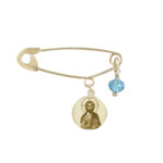 Χρυσή Παραμάνα Για Νεογέννητο Γαλάζια Ζιργόν Κ9