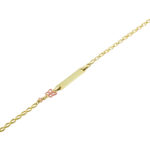 Χρυσή Ταυτότητα Χεριού Παιδική 9 Καράτια Με Πεταλούδα Και Ροζ Πέτρα Ζιργκόν Δώρο Για Κορίτσι