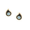 Σκουλαρίκια Με Σμάλτο Μαύρο Γαλάζιο Χρυσά 9Κ Καρφωτά Γυναικεία