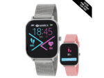 Marea Smartwatch Με Μπρασελέ Mesh Μεταλλικό Δώρο Ροζ Λουράκι Καουτσούκ B58006-7