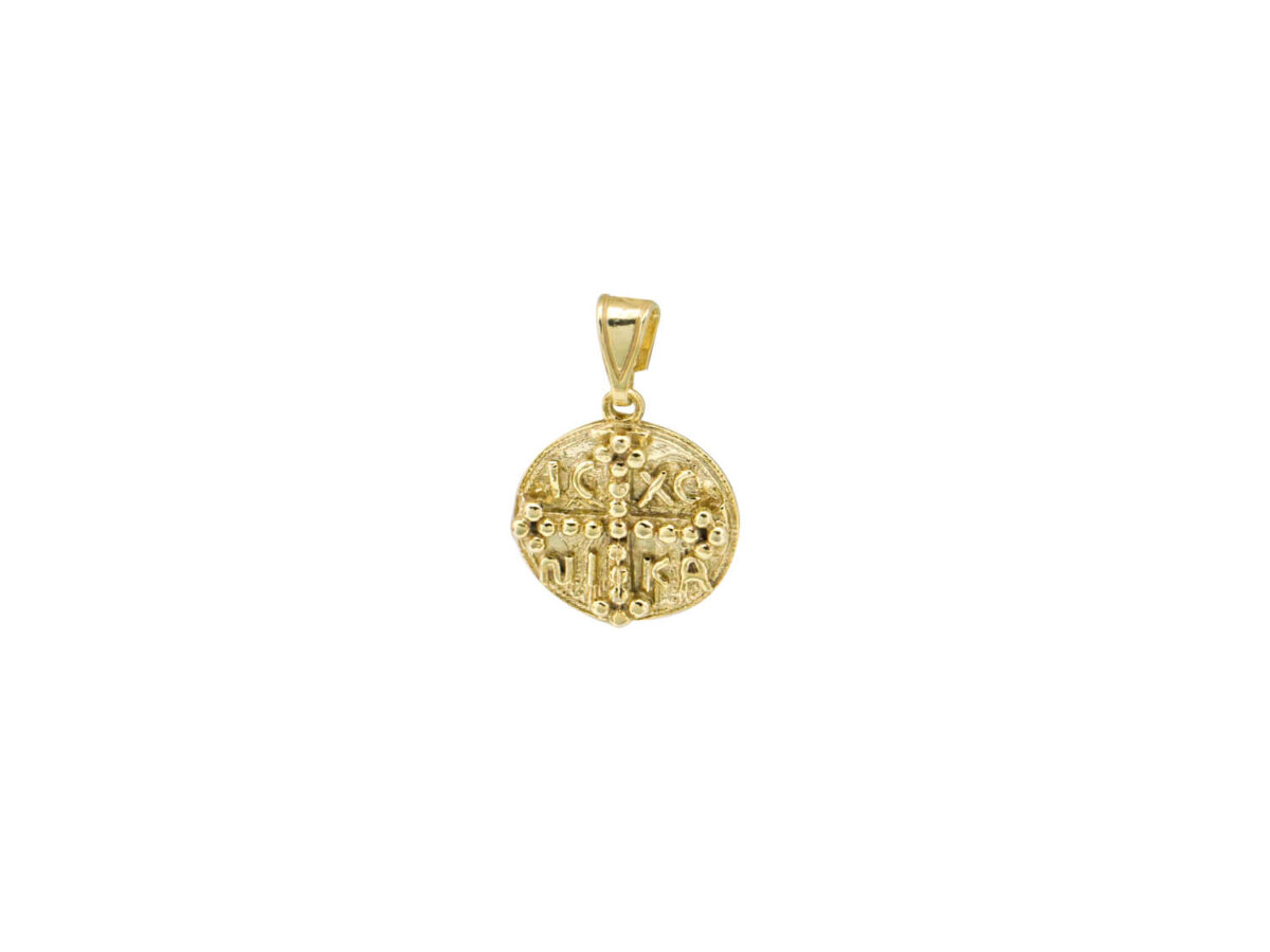 Μενταγιόν Κωνσταντινάτο Διπλής Όψης Επιχρυσωμένο Ασήμι 925 Κόσμημα Δώρο Για Γυναίκα Κορίτσι Και Αγόρι