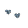 Ροζ Χρυσά Σκουλαρίκια Καρδιά 9Κ Με Γαλάζιες Ζιργκόν Πέτρες