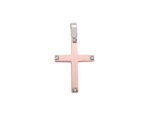 Ροζ Χρυσός Σταυρός Δίχρωμος 14Κ Με Πέτρες (κωδ: GC652)