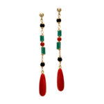 Σκουλαρίκια Χρυσά Κρεμαστά 18 Καρατίων Με Πέτρες (κωδ: GE341)