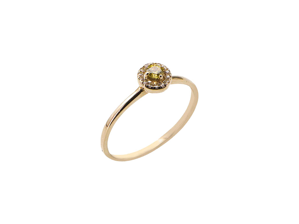 Χρυσό Δαχτυλίδι Ροζέτα 14 Καρατίων Με Πέτρες Ζιργκόν