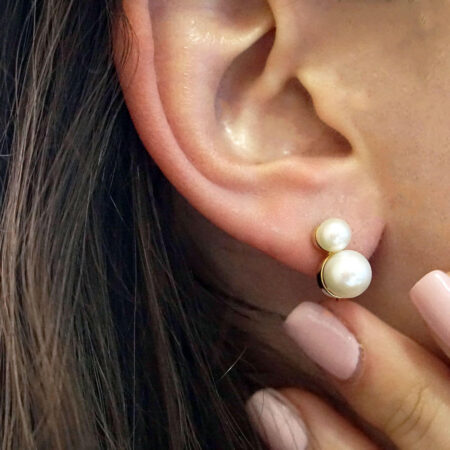 Γυναικεία Χρυσά Σκουλαρίκια Με Μαργαριτάρια 14Κ