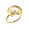 Χρυσό Δαχτυλίδι Με Μαργαριτάρι Λευκό 14Κ Γυναικείο