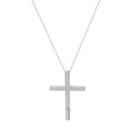 Λευκόχρυσος Σταυρός Με Μπριγιάν 18Κ