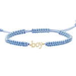 Παιδικό Βραχιόλι Μακραμέ Γαλάζιο Boy Χρυσό 9Κ