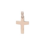 Ροζ Χρυσός Σταυρός Με Μπριγιάν 18Κ
