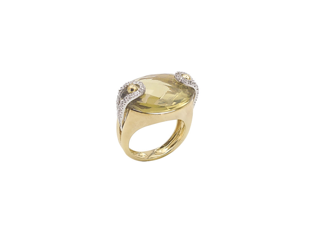 Χρυσό Δαχτυλίδι Με Τοπάζι Και Ζιργκόν Πέτρες 18Κ