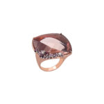 Δαχτυλίδι Με Quartz, Garnet, Brilliant Ροζ Χρυσό 18 Καράτια