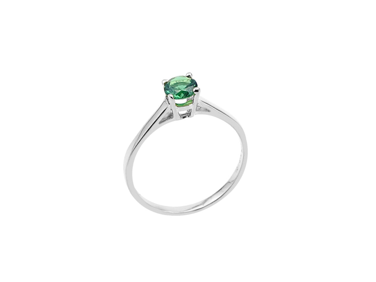 Δαχτυλίδι Μονόπετρο Με Πράσινη Ζιργκόν Ασημένιο 925 ar232