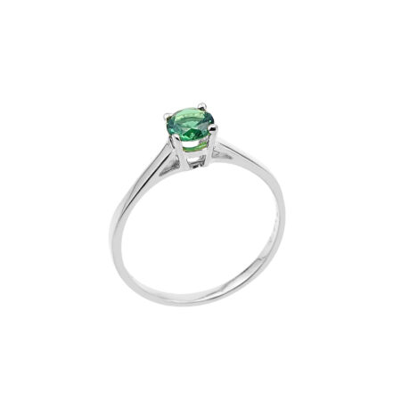 Δαχτυλίδι Μονόπετρο Με Πράσινη Ζιργκόν Ασημένιο 925 ar232