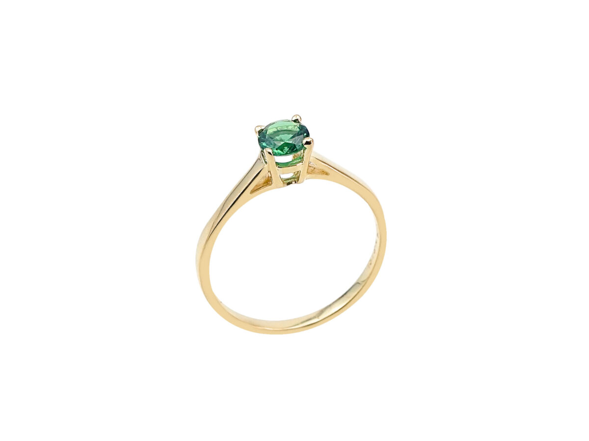 Δαχτυλίδι Μονόπετρο Με Πράσινη Ζιργκόν Από Ασήμι 925 ar231