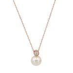 Μενταγιόν Ροζ Χρυσό Με Διαμάντι Κοπής Brilliant 18Κ