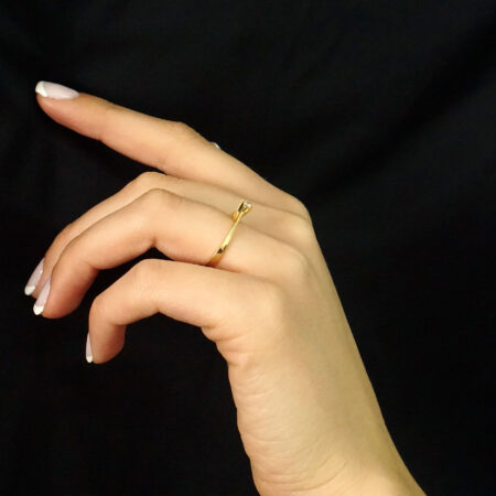Δαχτυλίδι 18 Καράτια Χρυσό Μονόπετρο Με Διαμάντι Μπριγιάν