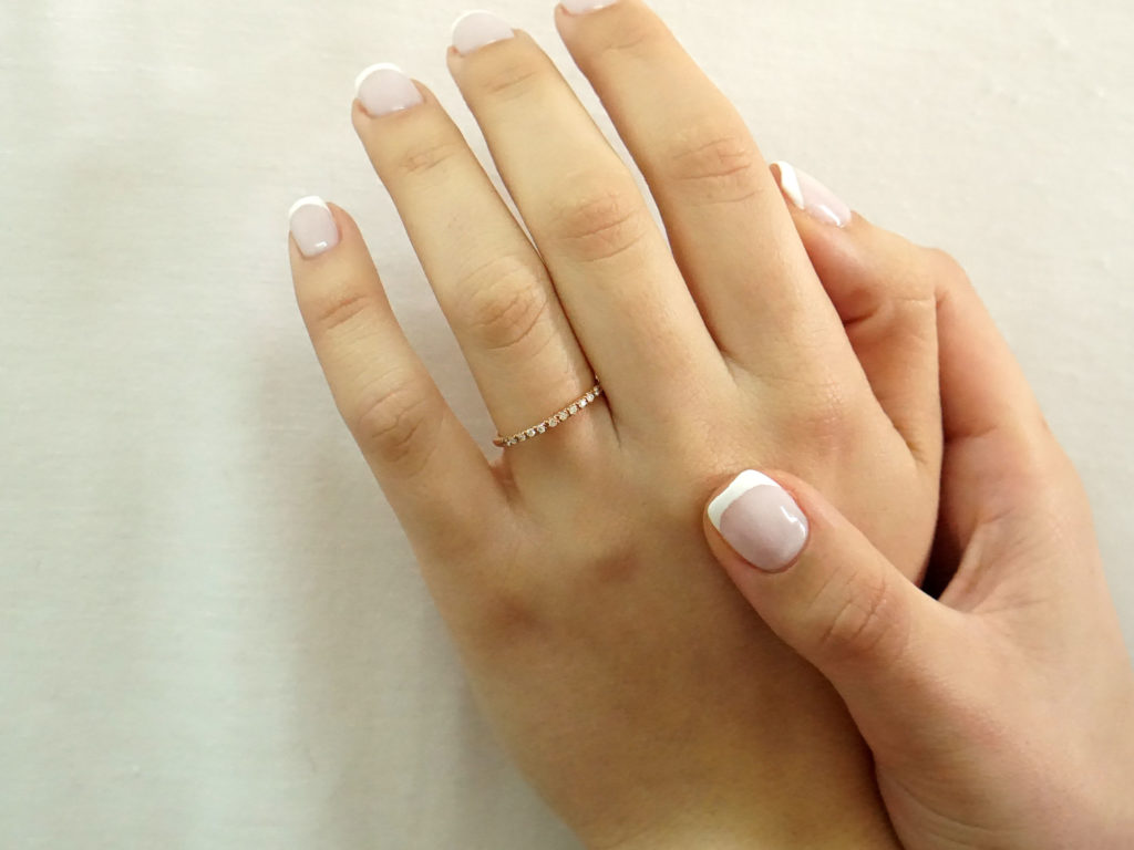 Δαχτυλίδι Μισόβερο Με Μπριγιάν Διαμάντια Σε Ροζ Χρυσό 18Κ