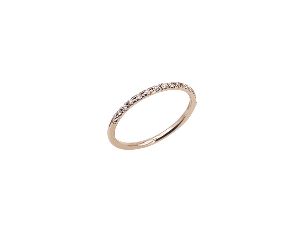 Δαχτυλίδι Μισόβερο Με Μπριγιάν Σε Ροζ Χρυσό 18Κ
