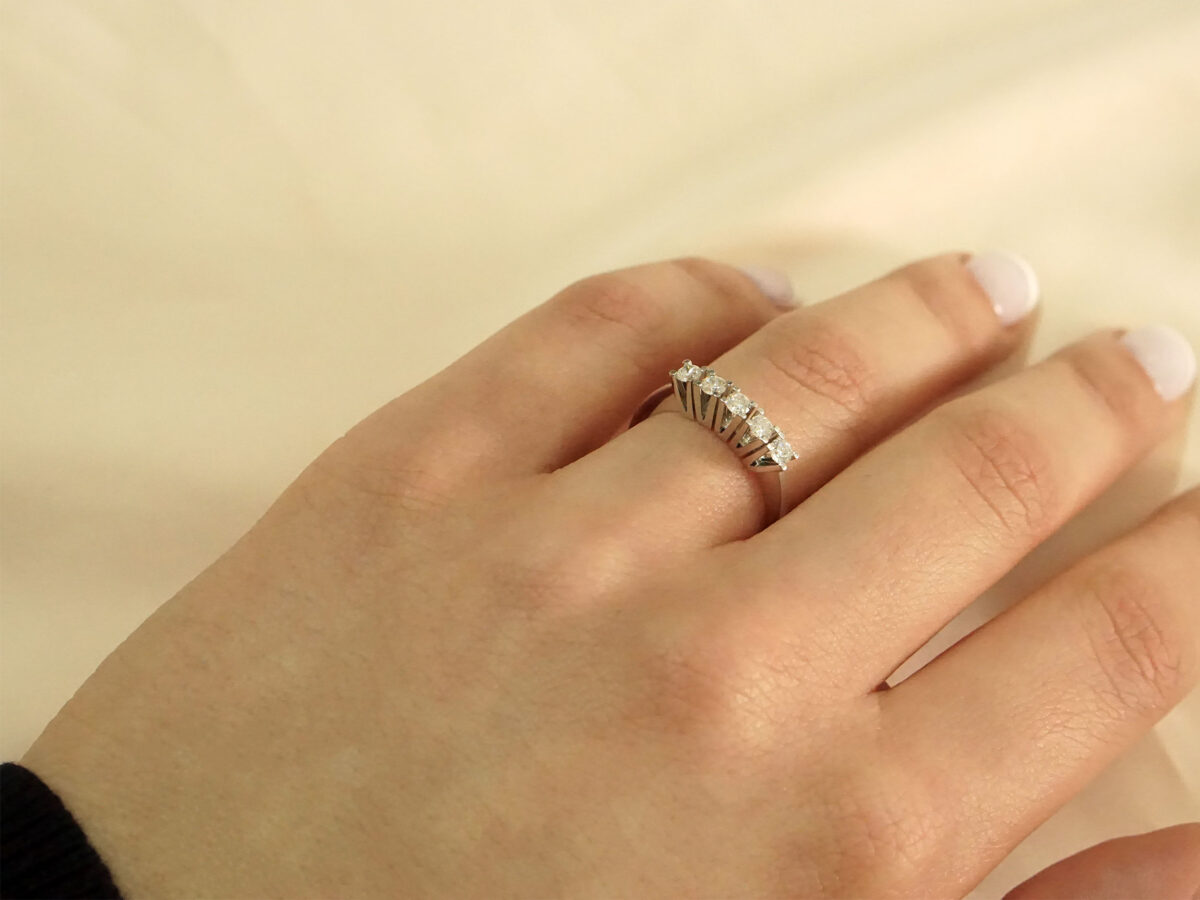 Δαχτυλίδι Σειρέ Με Διαμάντια Brilliant Λευκόχρυσο 18 Καράτια